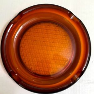 Vintage Ashtray Art Decor Amber Glass